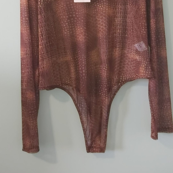 High Neck snake mesh print thong - Picture 2 of 2